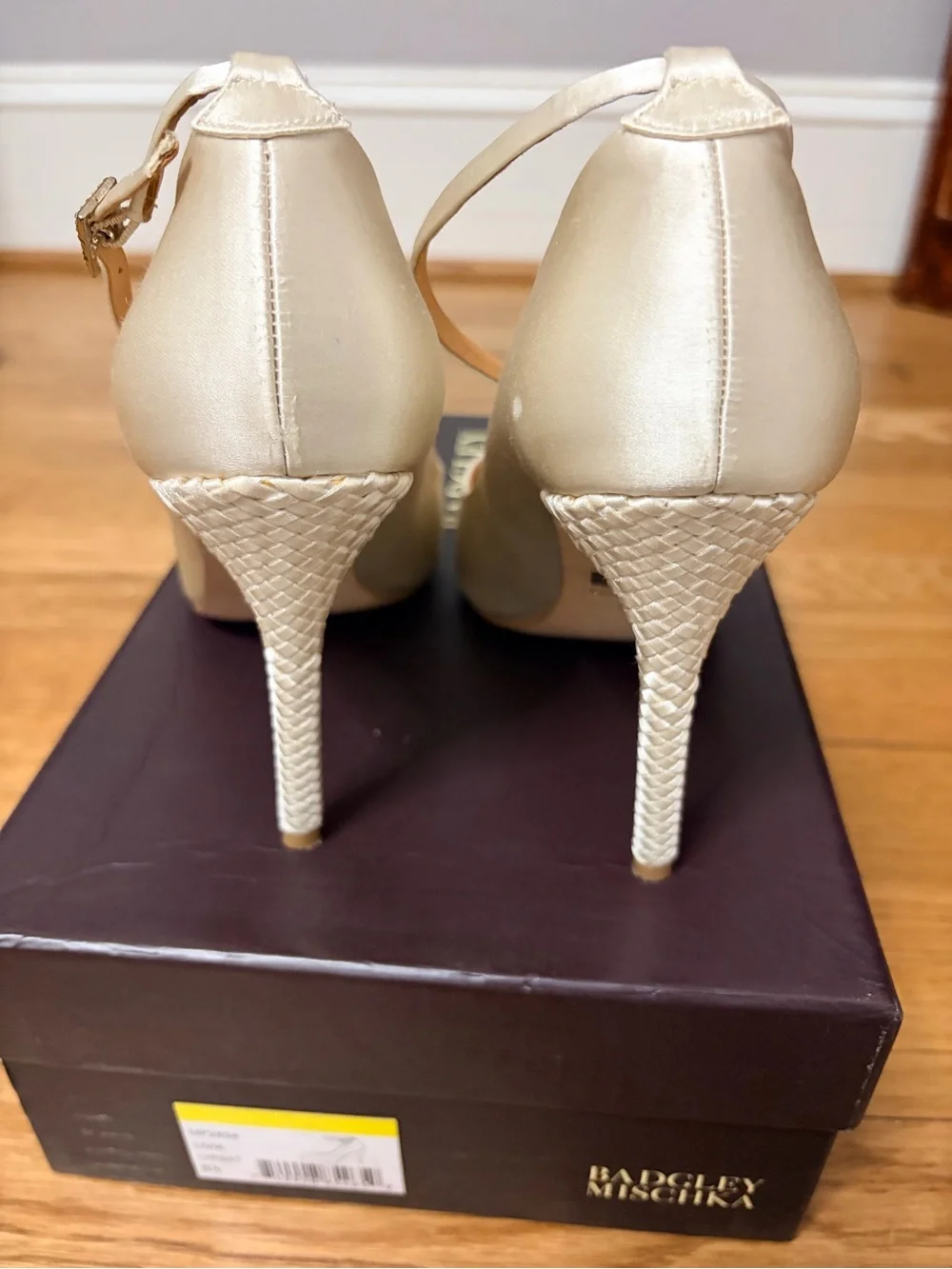Badgley Mischka Ivory Pointed-Toe Ankle-Strap Pumps